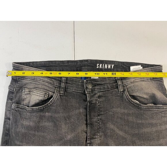 H&M Divided Skinny Jeans Mens 36 Gray Washed Biker Moto Ribbed Stretch Denim - Picture 8 of 13